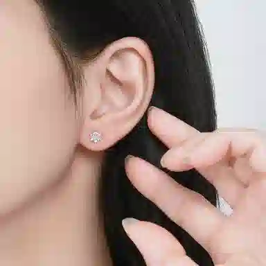 零界 雪花多边形几何 小众设计感 知性浪漫精致 日常通勤耳饰 合金 耳钉 男女同款情侣款