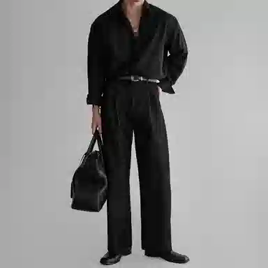 我是大卫 美式时尚高级感简约长袖上衣潮牌条纹衬衫 男女同款