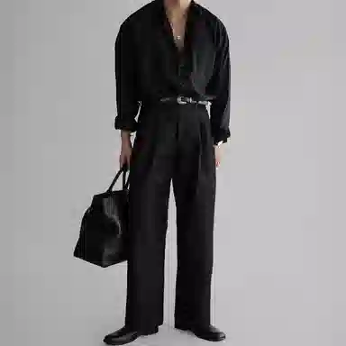 我是大卫 美式时尚高级感简约长袖上衣潮牌条纹衬衫 男女同款