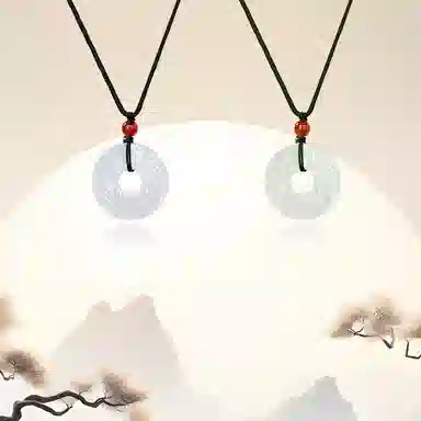 金瑞邦 新中式国潮 招财貔貅平安扣 八方来财 吞金兽 复古国风 高级感 贵州翠 项链 男女同款情侣款