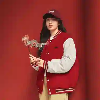 Skechers 2025 New Year Snake Series Red Bomber Jacket