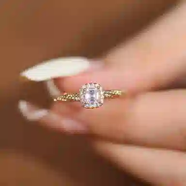 金杰福 【麻花小方糖】麻花经典设计 小众时尚高级感 合金 戒指 女款