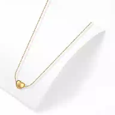 牧言 怦然心动 气质简约小众设计高级感 光面立体小巧爱心日常百搭双色闺蜜锁骨链  钛钢 项链 女款