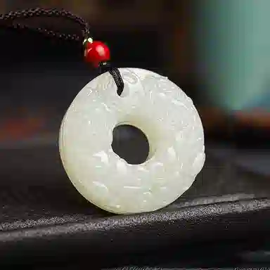 金瑞邦 新中式国潮 招财貔貅平安扣 八方来财 吞金兽 复古国风 高级感 贵州翠 项链 男女同款情侣款