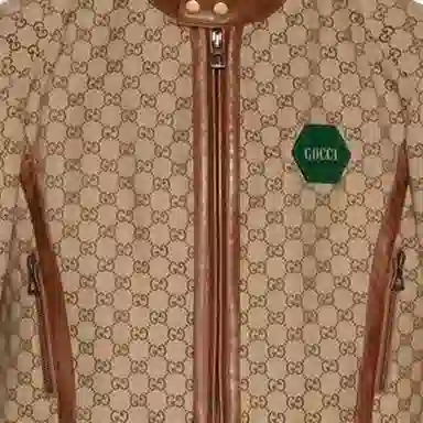Gucci Logo Print Jacket Brown