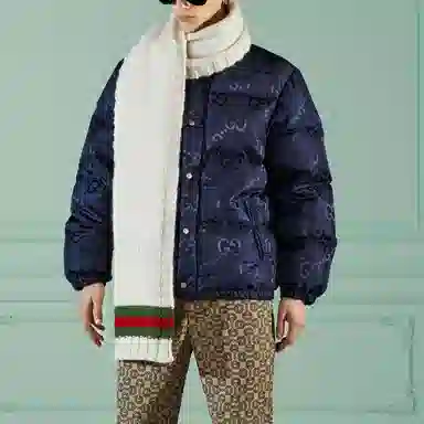 GUCCI Pocket Wool Scarf White