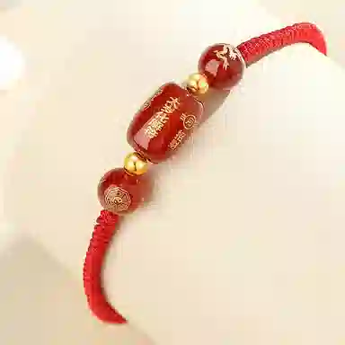 中国珠宝 转运珠红绳 新中式国潮精致优雅时尚简约百搭小众设计感本命年手工 玛瑙 玉石手链 女款