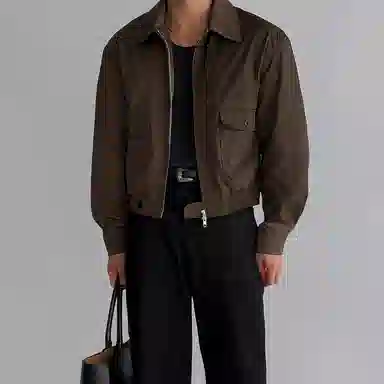 我是大卫 美式纯色翻领加绒加厚欧美风短款夹克外套 男女同款