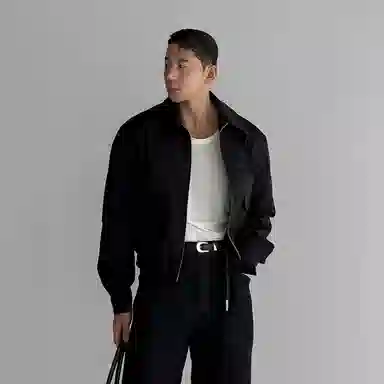 我是大卫 美式纯色翻领加绒加厚欧美风短款夹克外套 男女同款