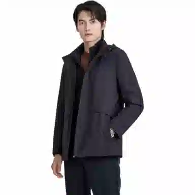 迪柯尼 保暖连帽舒适棉服 男款 深宝蓝