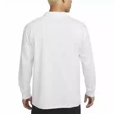 Nike Logo Print Crewneck Long Sleeve Tee White