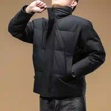 季言 高端鸭绒户外防水立领加厚保暖潮牌羽绒服 男款 黑色