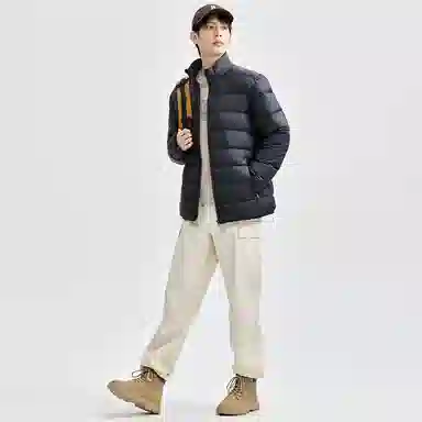 佐丹奴 立领纯色舒适羽绒服 男款