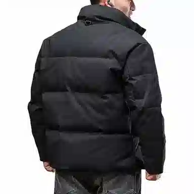 季言 高端鸭绒户外防水立领加厚保暖潮牌羽绒服 男款 黑色