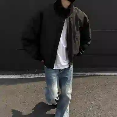 SUNSETMONENT Classic Collar Warm Cotton Jacket Navy