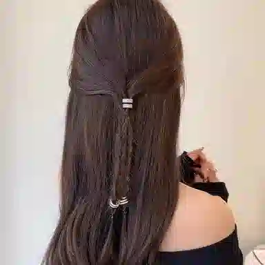 丹琴 嘻哈甜酷脏辫圆形金属刘海前额侧边小夹子 合金 发扣 女款