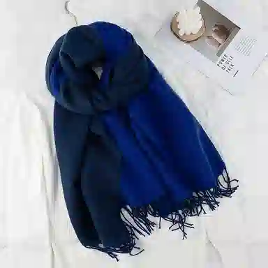 上海故事 秋冬日系奶油风气质保暖双面纯色外搭防寒时尚本命年 聚酯纤维 绒线围巾 女款