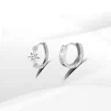 希遇 神曦之光 简约小众设计 星光闪耀 璀璨锋芒 新中式国潮时尚精致 合金/锆石 耳环 男女同款情侣款