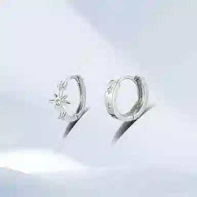 希遇 神曦之光 简约小众设计 星光闪耀 璀璨锋芒 新中式国潮时尚精致 合金/锆石 耳环 男女同款情侣款