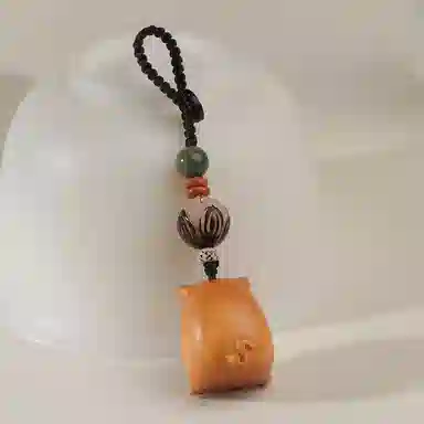 木盛缘 木饰包挂钥匙扣生肖猪萌萌猪 绿檀 把件 男女同款情侣款