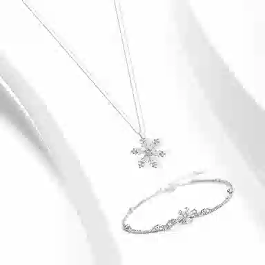 牧言 梦幻雪花组合套装 冷淡风气质简约小众设计高级感 光面立体闪耀初雪 合金 项链 女款
