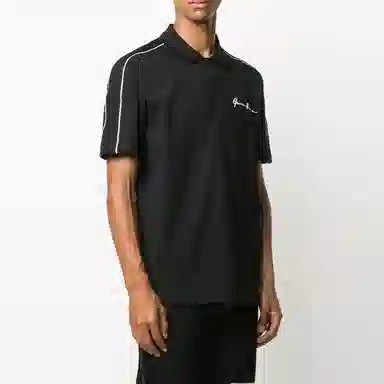 Versace GV Embroidered Polo Black