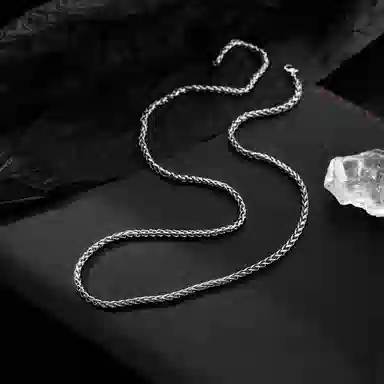 琅风 钛钢男士时尚简约龙骨项链 钛钢 项链 男款