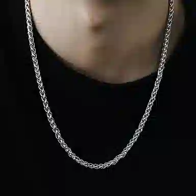 琅风 钛钢男士时尚简约龙骨项链 钛钢 项链 男款