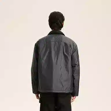 速写 大口袋工装休闲宽松复古翻领短款棉服 男款 本黑