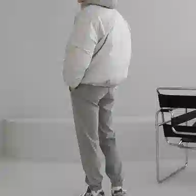 我是大卫 日系简约纯色立领保暖加厚休闲棉服 男女同款