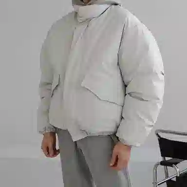 我是大卫 日系简约纯色立领保暖加厚休闲棉服 男女同款