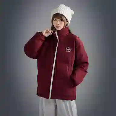 LA'T.WEEKEND Extreme Cold Outdoor 85 White Duck Down Reversible Racing Logo Jacket
