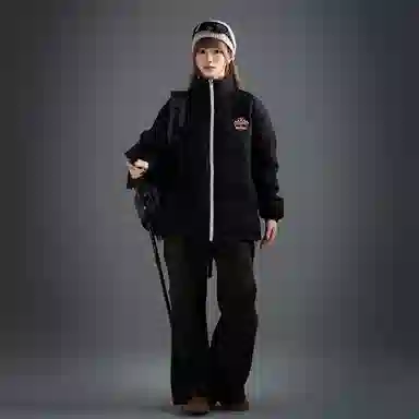 LA'T.WEEKEND Extreme Cold Outdoor 85 White Duck Down Reversible Racing Logo Jacket