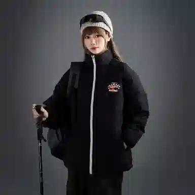 LA'T.WEEKEND Extreme Cold Outdoor 85 White Duck Down Reversible Racing Logo Jacket