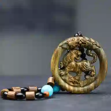 書卓 国潮新中式 精致轻奢高级感 转运 腰缠万贯#好运 绿檀 把件 男女同款情侣款