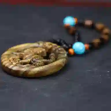 書卓 国潮新中式 精致轻奢高级感 转运 腰缠万贯#好运 绿檀 把件 男女同款情侣款