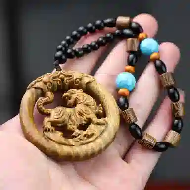 書卓 国潮新中式 精致轻奢高级感 转运 腰缠万贯#好运 绿檀 把件 男女同款情侣款