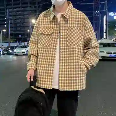 Brand Model Jacket Plaid Collar