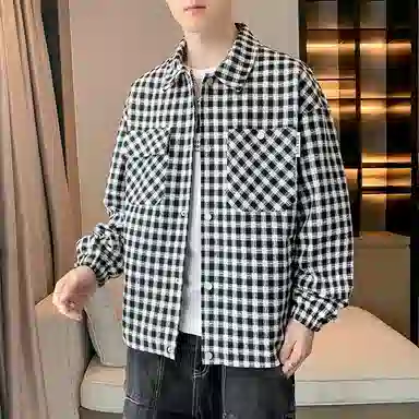 Brand Model Jacket Plaid Collar