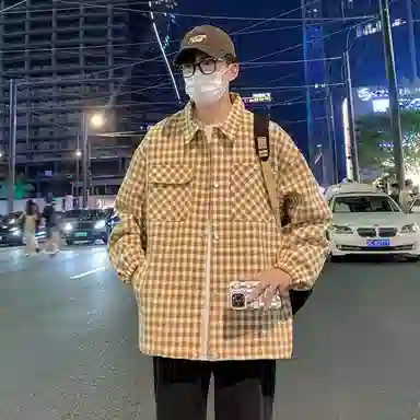 Brand Model Jacket Plaid Collar