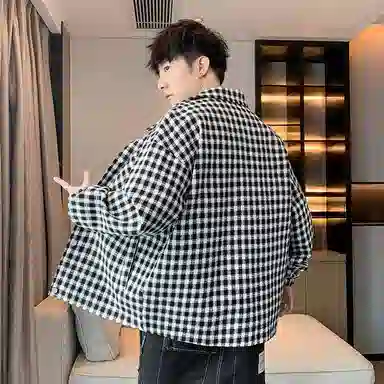 Brand Model Jacket Plaid Collar