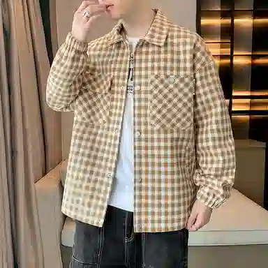 Brand Model Jacket Plaid Collar
