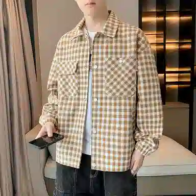 Brand Model Jacket Plaid Collar