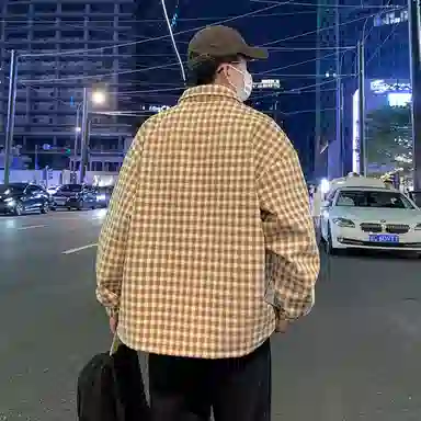 Brand Model Jacket Plaid Collar