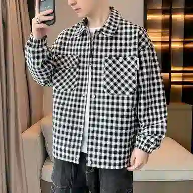 Brand Model Jacket Plaid Collar