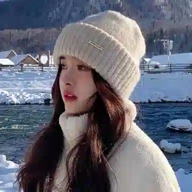 优幽兰 时尚潮流显脸小堆堆帽韩版百搭冬季保暖防寒加厚针织帽学生潮流大头围宽松冷帽素颜遮脸 羊毛混纺 绒线帽 女款