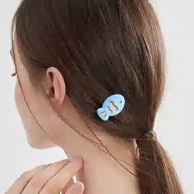 零界 鲷鱼烧圆润趣味可爱呆萌多巴胺少女日常立体 亚克力 发夹 女款 白色