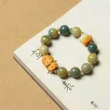 書卓 国潮民风 原创手工度母款单圈优雅气质 高级感设计 炭烧小青柠平安#好运 菩提根 手串 男女同款情侣款