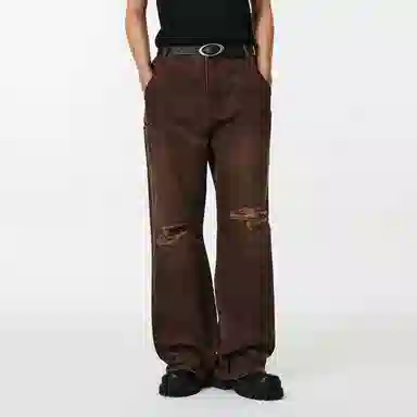 PCLP Brown Vintage Straight Jeans