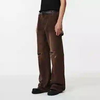 PCLP Brown Vintage Straight Jeans